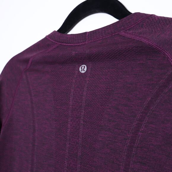 LULULEMON Swiftly Tech Long Sleeve Crew Plum Black Stretch Active Women's 6 - Picture 15 of 15